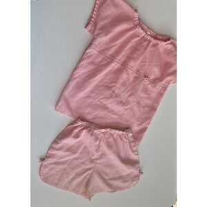 Handmade Baby/Toddler Short Set Pink White Checkered Chest 11.5”